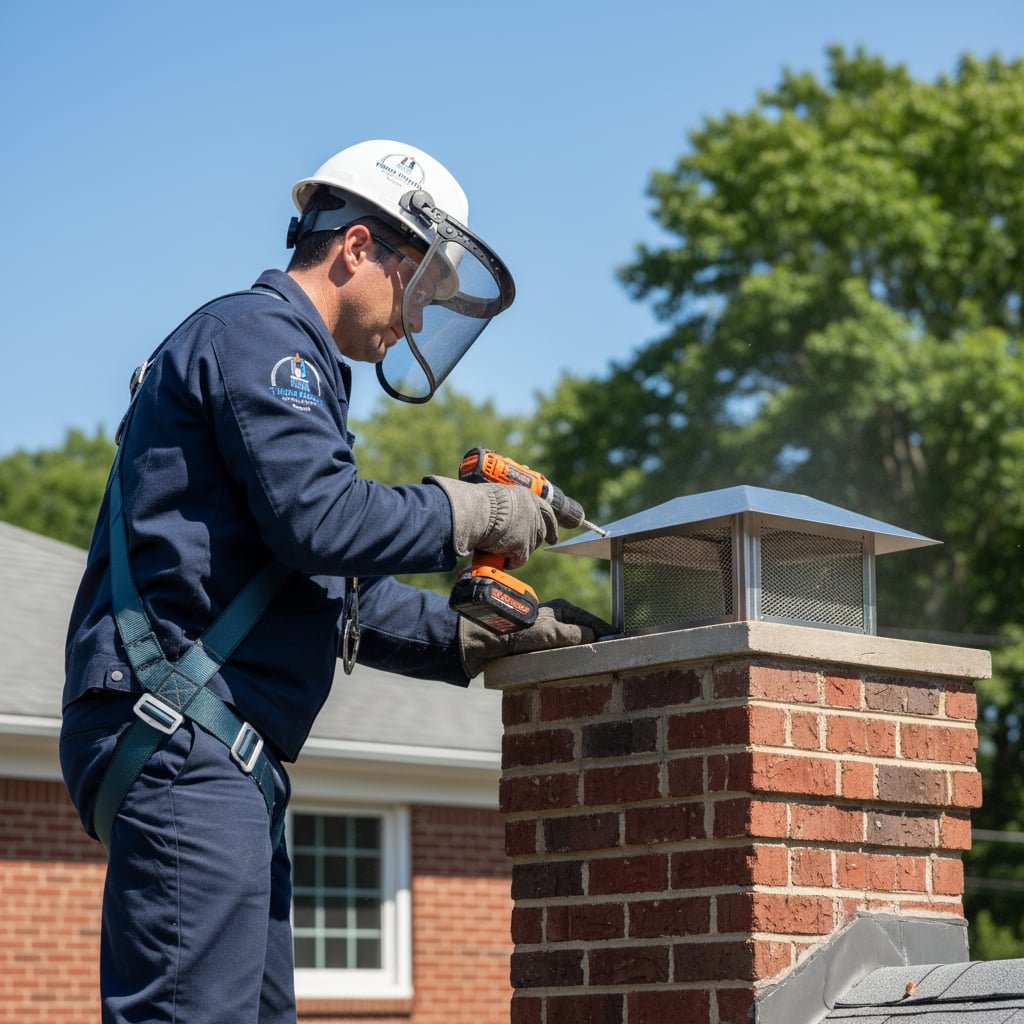 Boston Chimney Cap Installation
